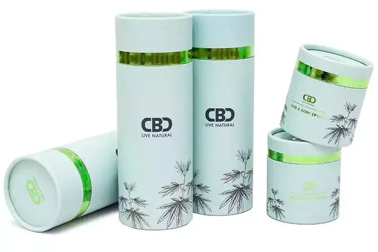 Custom Cylinder Wrapping paper tubes CBD products use paper tube packaging