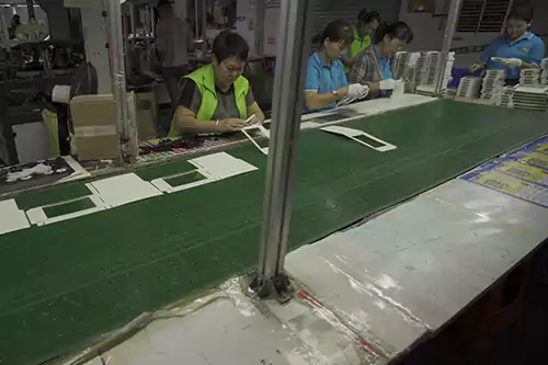 Paper packaging box production line