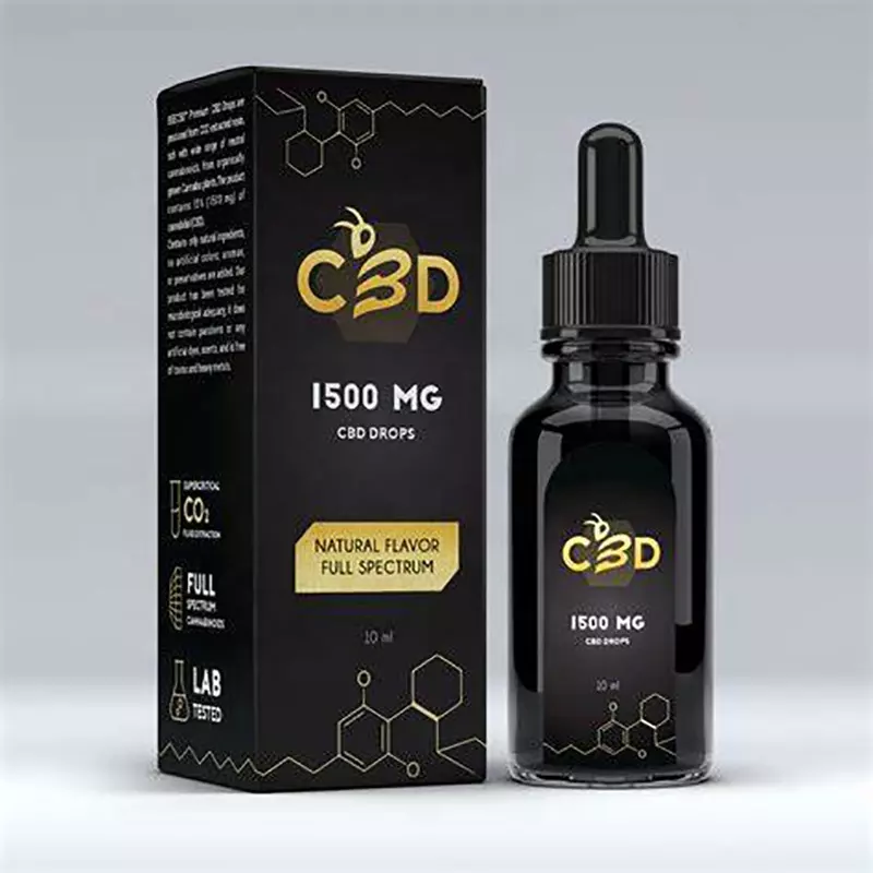 Custom Design Logo Printed Waterproof CBD Oil Bottle Packaging Box with Label