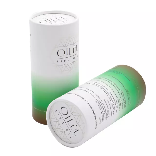 Cylindrical Cardboard Tincture Bottle Packaging