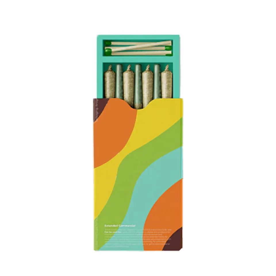 Green&Pink Pre Rolled Cones Packaging With Matches