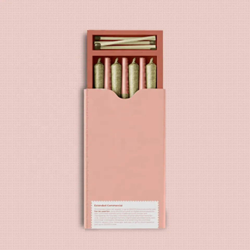 Green&Pink Pre Rolled Cones Packaging With Matches