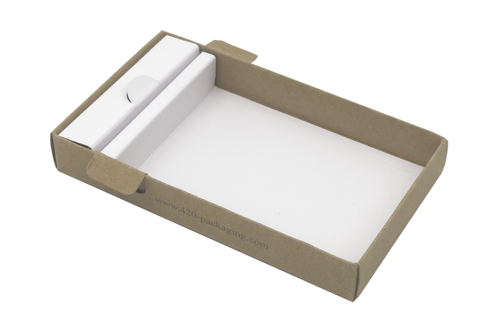 Pure Paper White Child Proof Pre Rolls Box with Match Zone