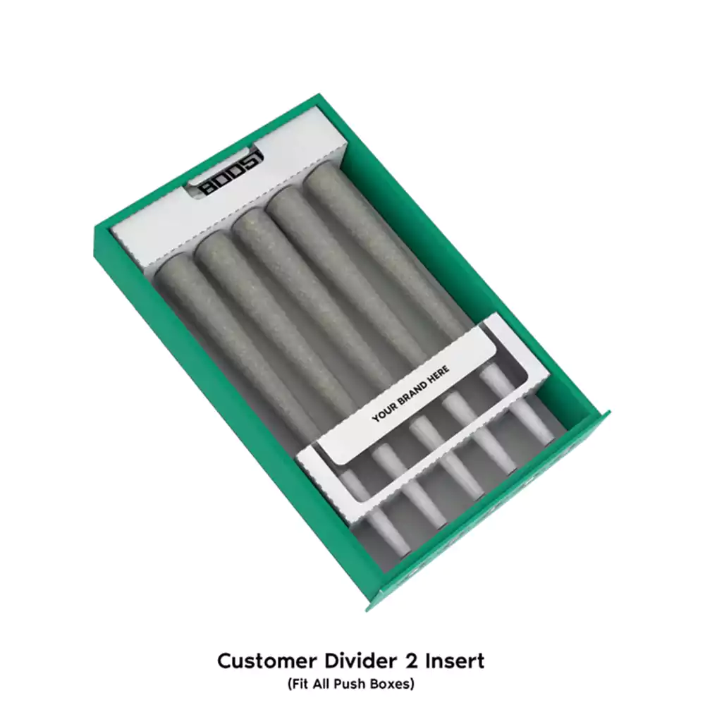 Pre Roll Box with Button and Two Childproof Options Three Customer Divider Insert Types