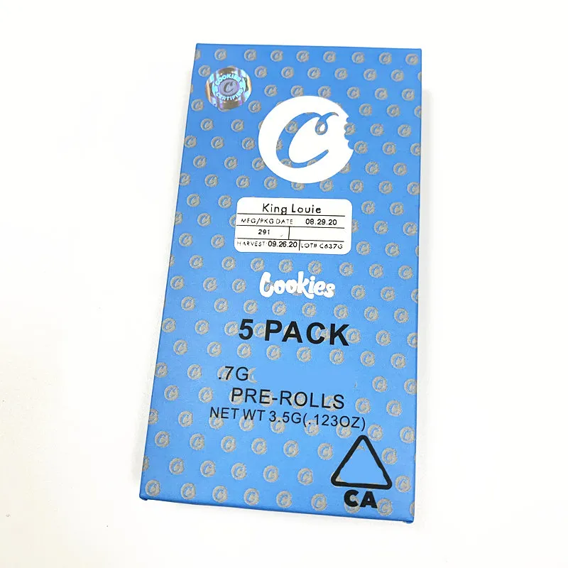 Empty Cookies Pre-rolled Joints Package 5 Pack Children Resistant Design