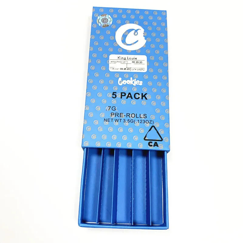 Empty Cookies Pre-rolled Joints Package 5 Pack Children Resistant Design