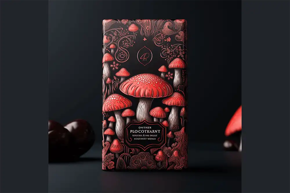 Custom Mushroom Chocolate Bar Packaging
