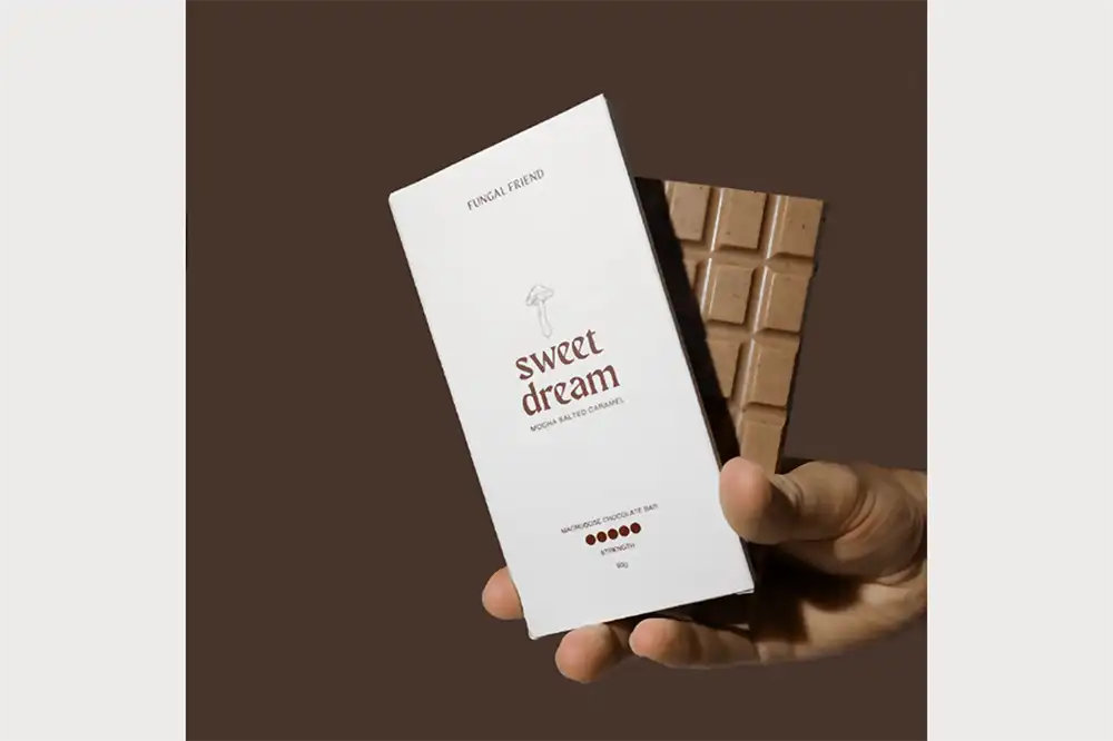 Custom Mushroom Chocolate Bar Packaging