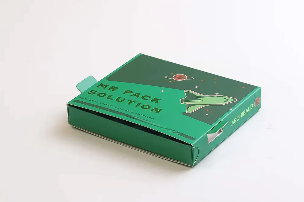 Green Wide-Format Pure Paper Pre-Roll Box for 5 Pre-Rolls