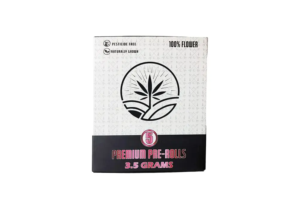 Paper pre-roll box with foam insert