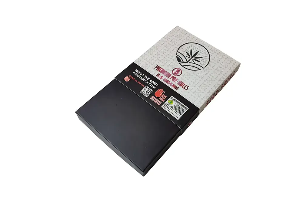 Paper pre-roll box with foam insert