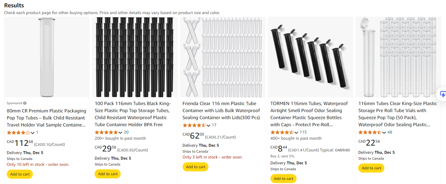 preroll packaging price