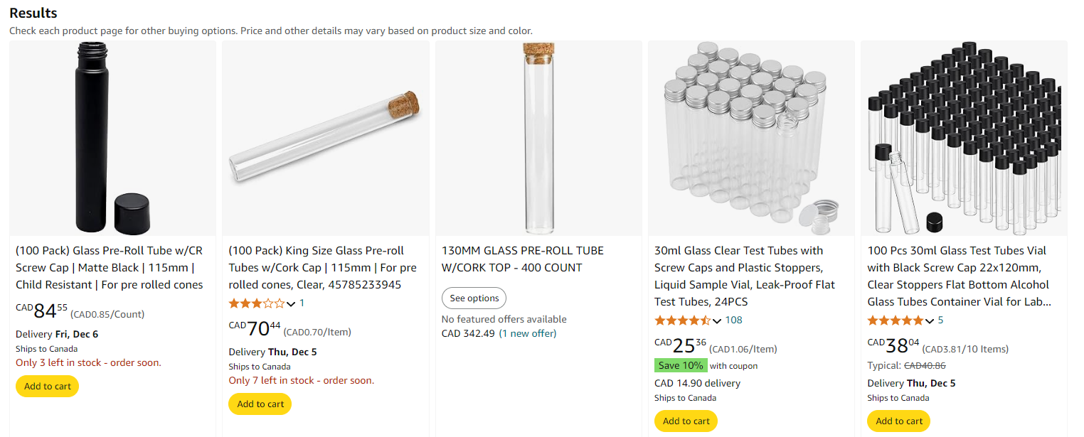 pre rolled packaging price
