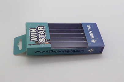 Preroll Packaging With Hang Tag And Clear Window