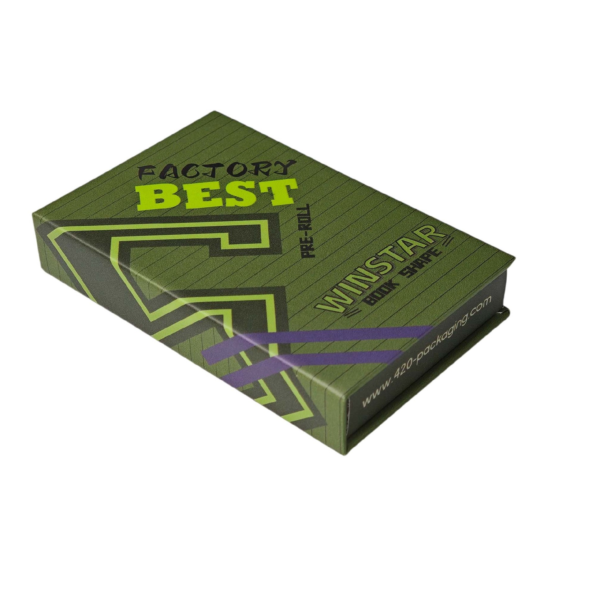 Flip-Top Book-Shape Pre-Roll Packaging Box (Custom Dividers)