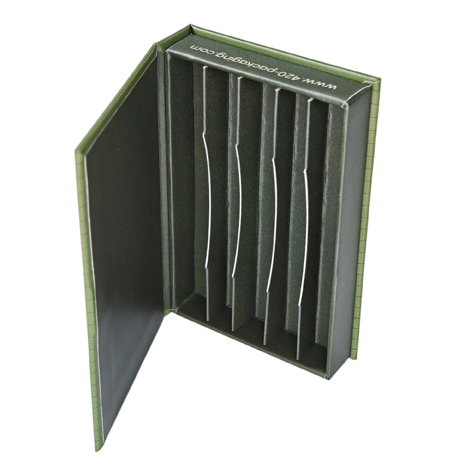 Flip-Top Book-Shape Pre-Roll Packaging Box (Custom Dividers)