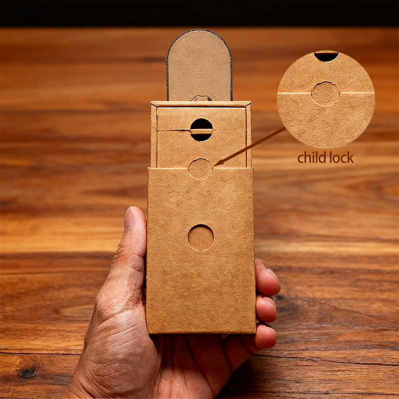 Child-Resistant Kraft Paper Pre-Roll Packaging Box