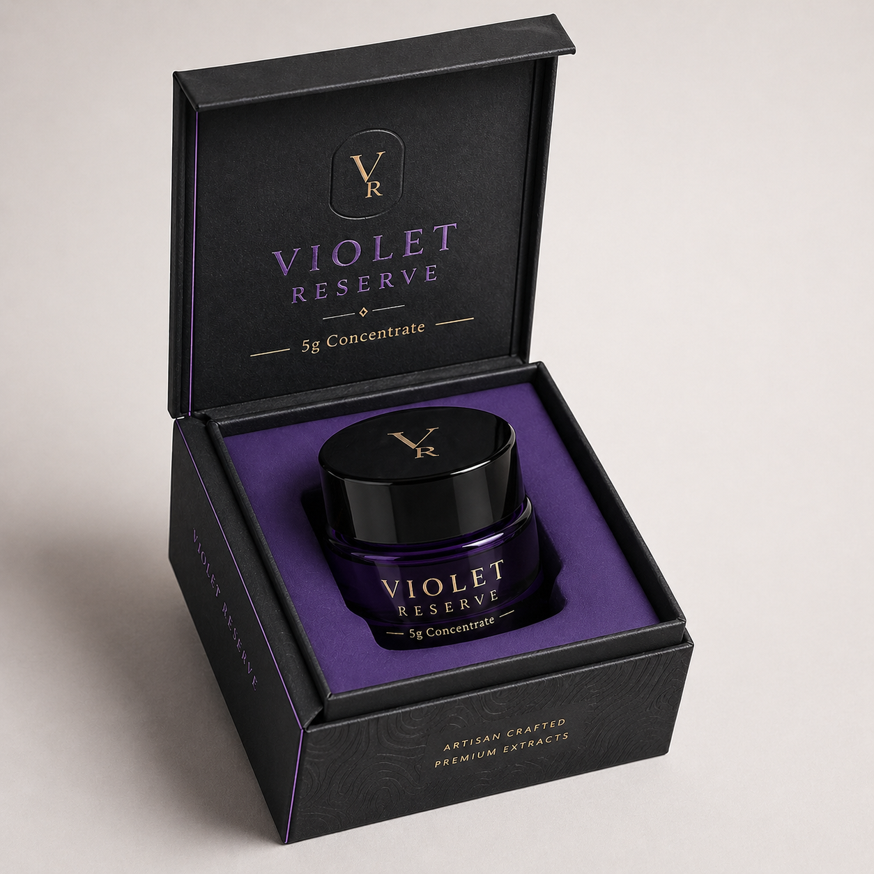 5g Concentrate Violet Glass Packaging Box