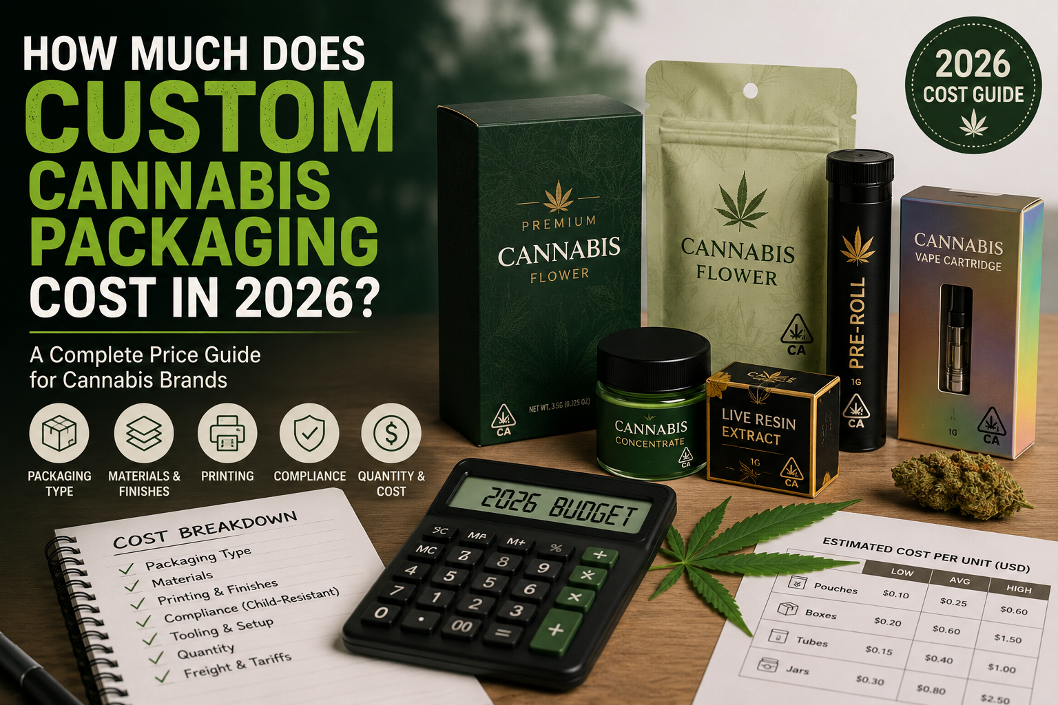 How Much Does Custom Cannabis Packaging Cost in 2026?
