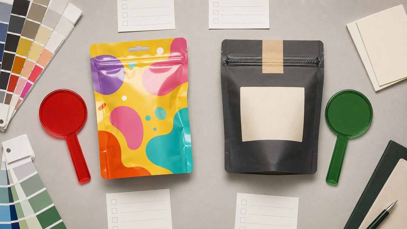 Side-by-side review of playful and restrained adult-oriented packaging concepts