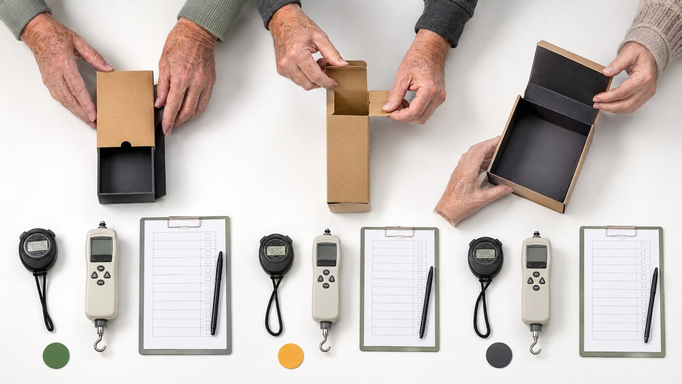 Older adults testing different child-resistant package opening motions