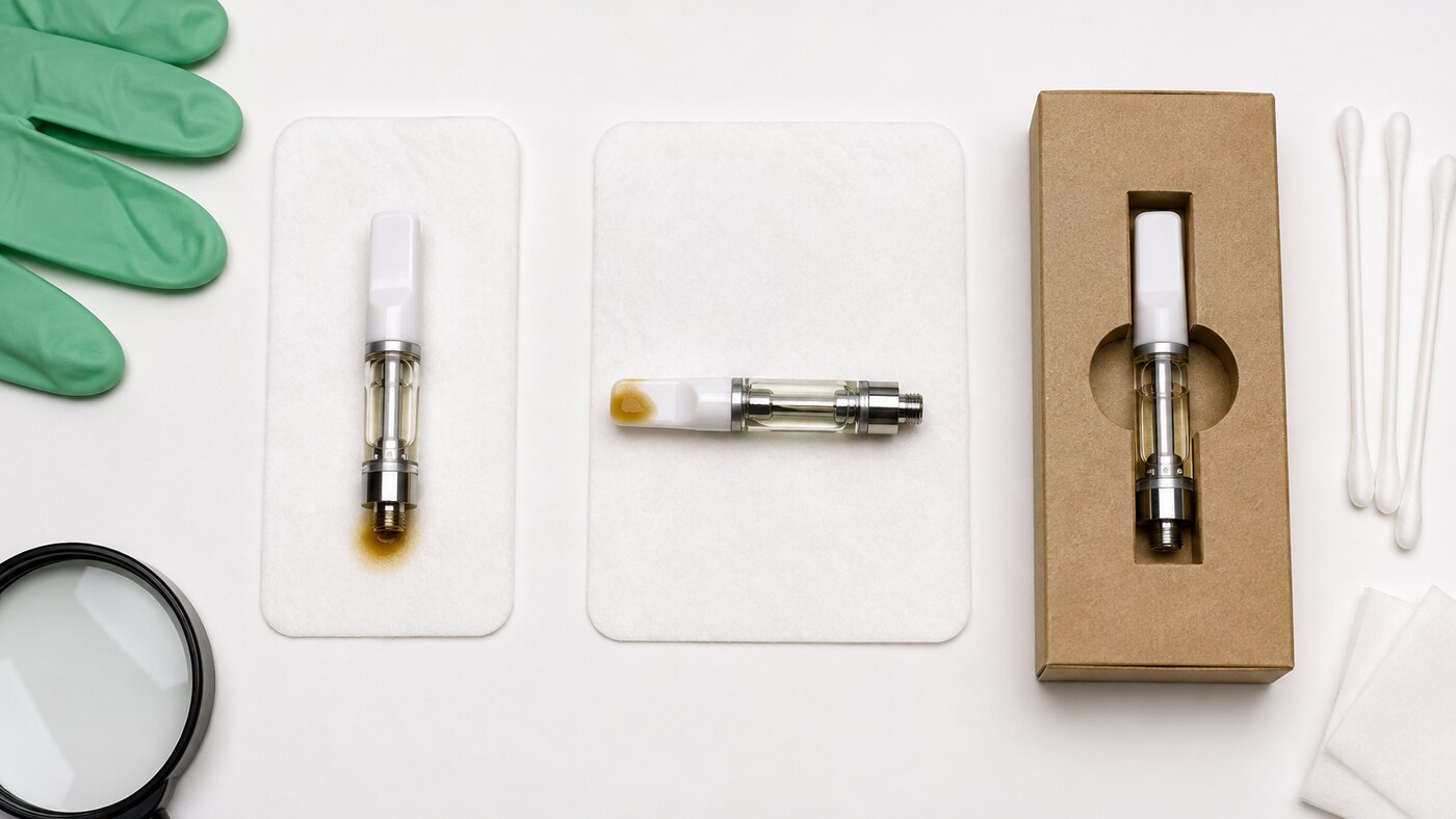 Comparison of base, mouthpiece, and clean-control vape cartridge inspection samples