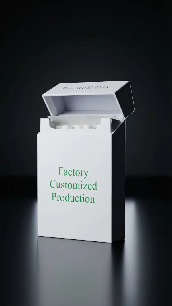 Flip-top opening view showing the lid action of the CR pre-roll box