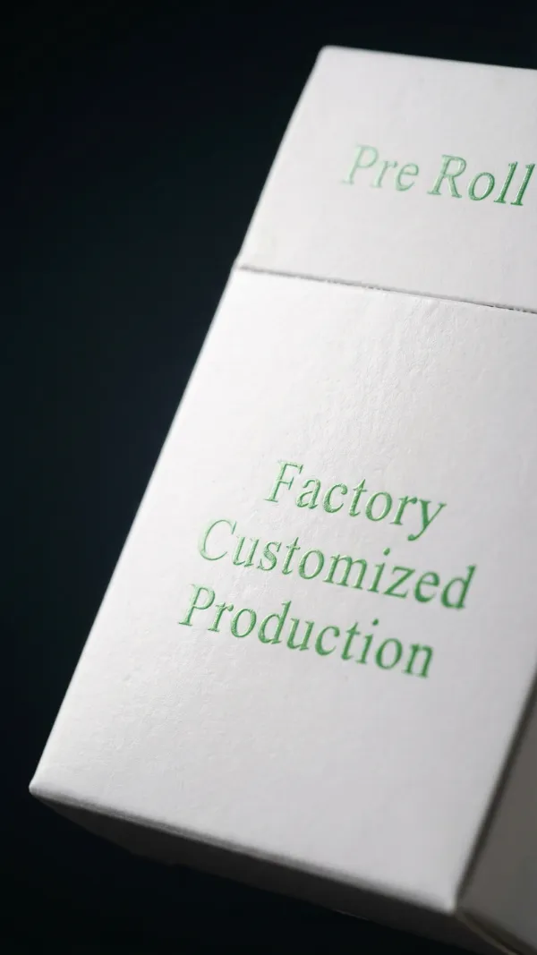 Close-up of premium paperboard texture and finish on the flip-top box